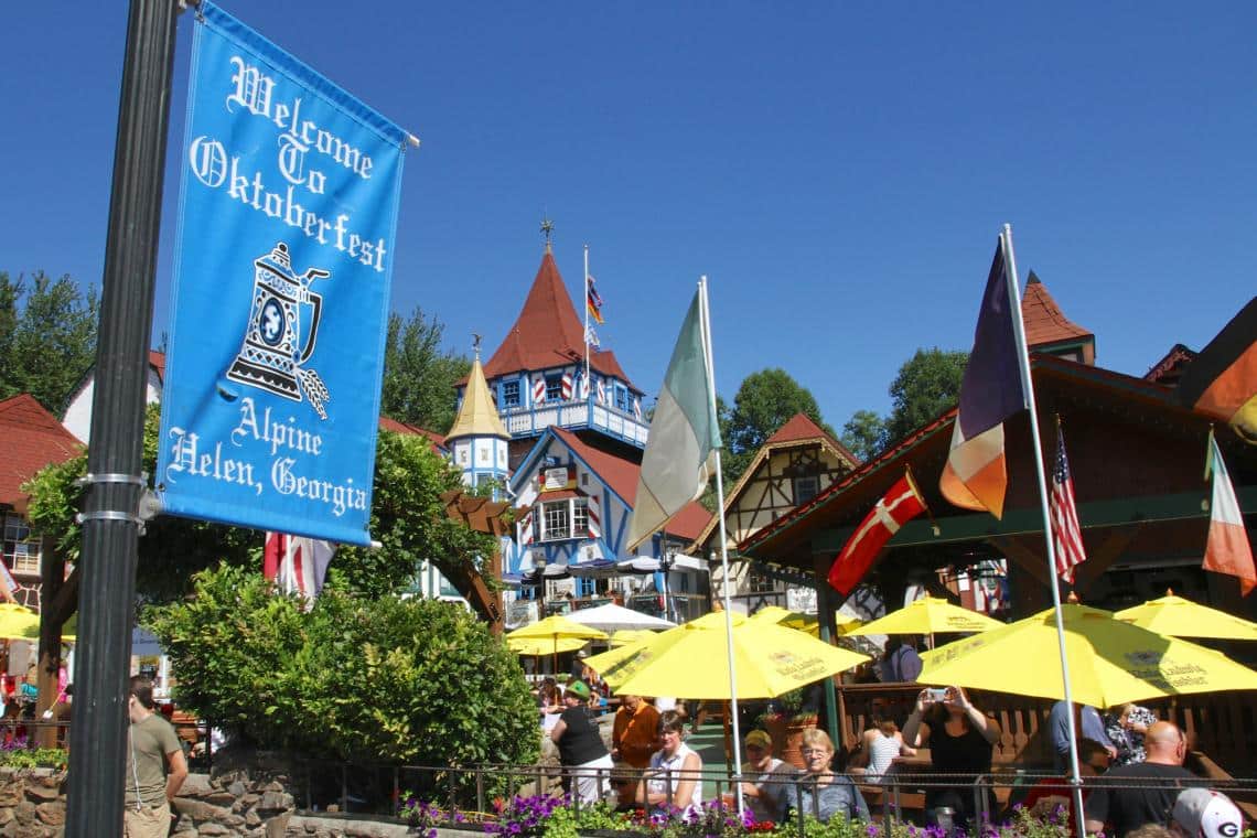 Downtown Helen biergarten