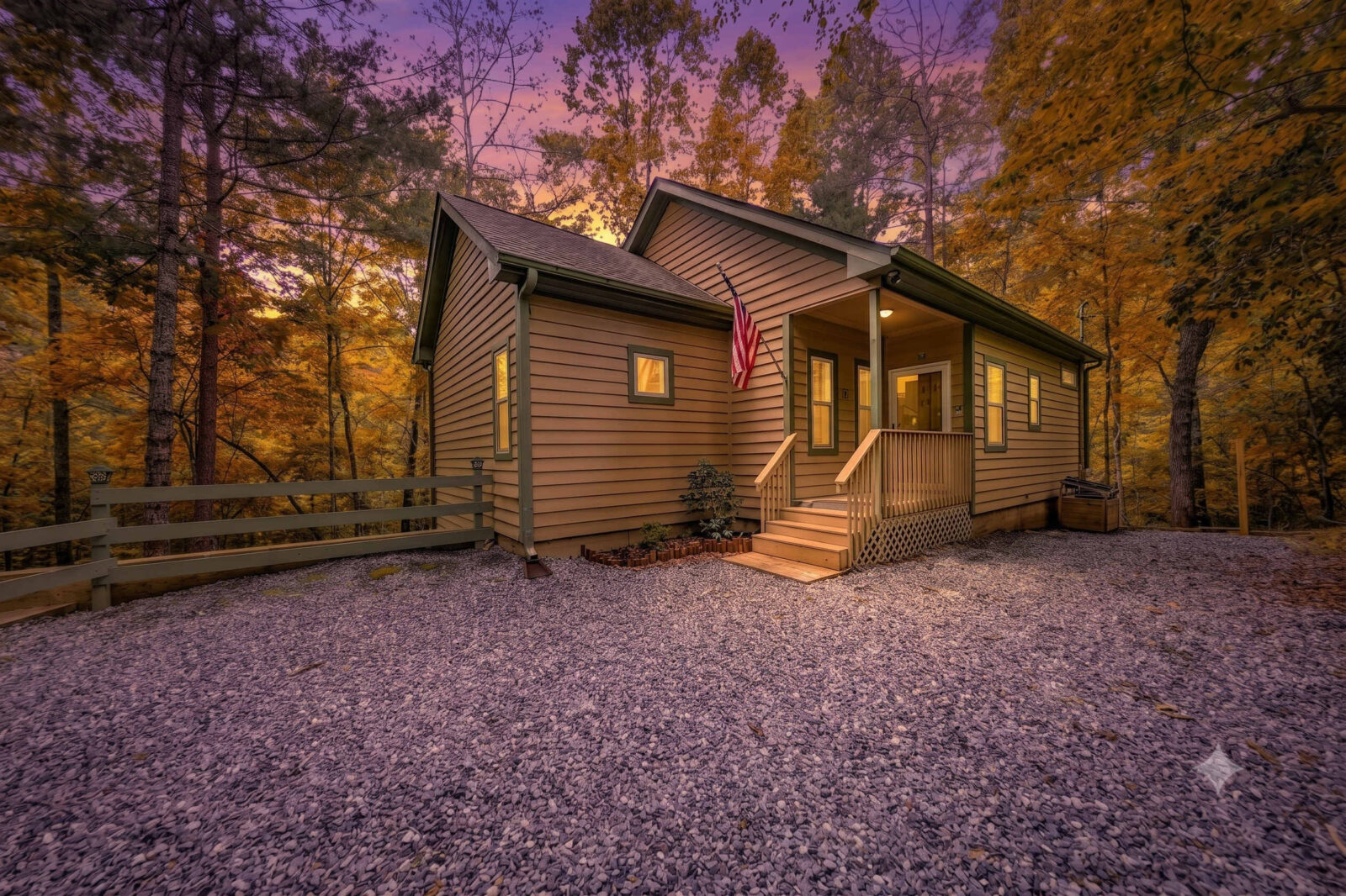 A Blue Creek cabin, marketed for maximum exposure